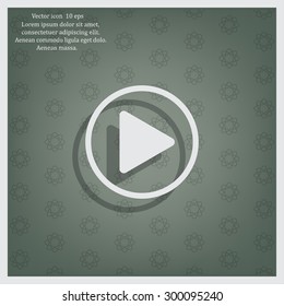 Play button web icon, flat design