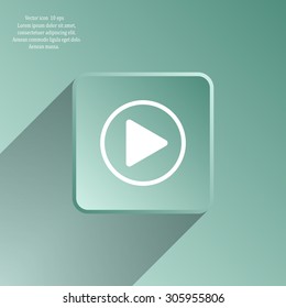 Play button web icon, flat design