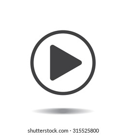 Play button web icon, flat design