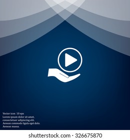 Play button web icon, flat design