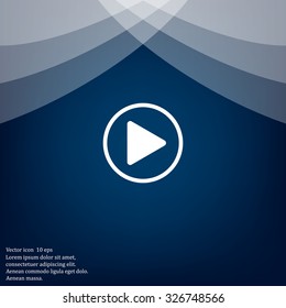 Play button web icon, flat design