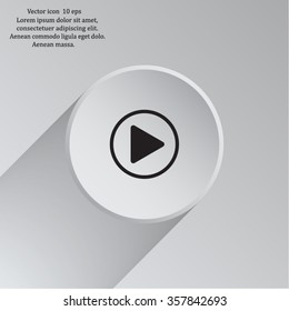 Play button web icon, flat design
