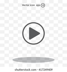 Play button web icon, flat design