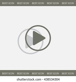 Play button web icon, flat design