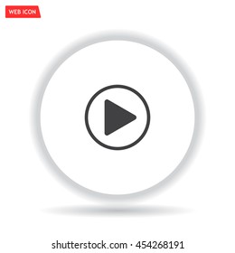 Play button web icon, flat design