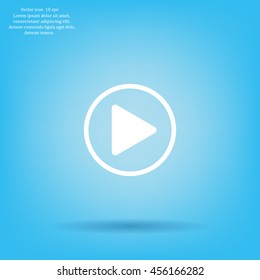 Play button web icon, flat design