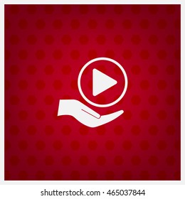 Play button web icon, flat design