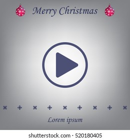 Play button web icon, flat design