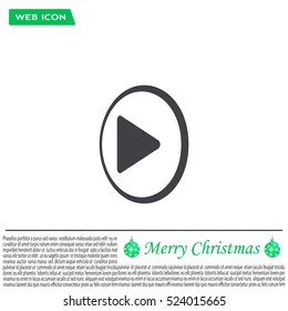 Play button web icon, flat design