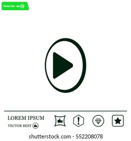 Play button web icon, flat design