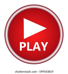 Play button web icon, flat design