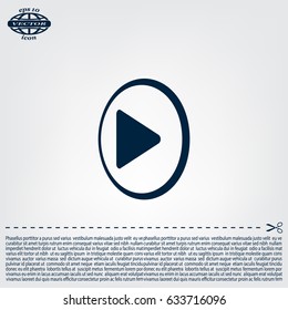Play button web icon, flat design