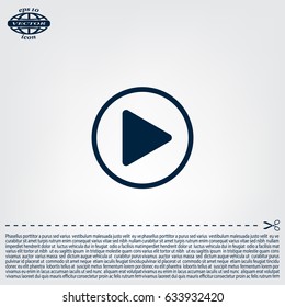Play button web icon, flat design