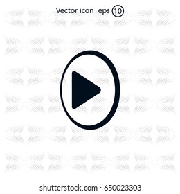 Play button web icon, flat design