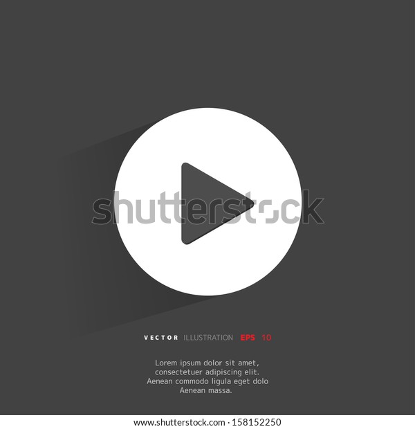Play button web icon, flat
design