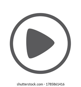 Play button web icon on a white background