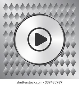 Play button web icon, vector illustration. Flat design style