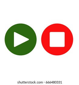 Play button web icon, vector illustration. Flat design style