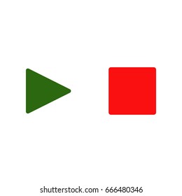 Play button web icon, vector illustration. Flat design style