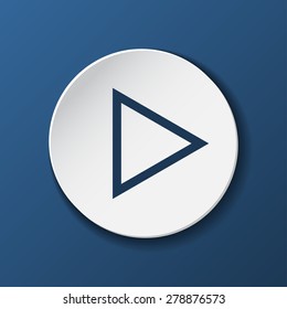 Play button web outline icon, flat design. vector illustrations