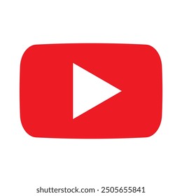 play button you tube, you tube video icon, logo symbol red banner, flat vector, social media sign, mobile app, web video mark vector. Play button.