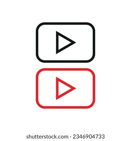 Play button youtub. You tube video icon. Vector illustration. EPS 10.
