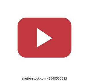 Juega Botón Video YouTube, YouTube, Anuncio rojo del símbolo del logotipo, Vector plano, signo de las redes sociales, App móvil, Ilustración vectorial de la marca del Web Video.