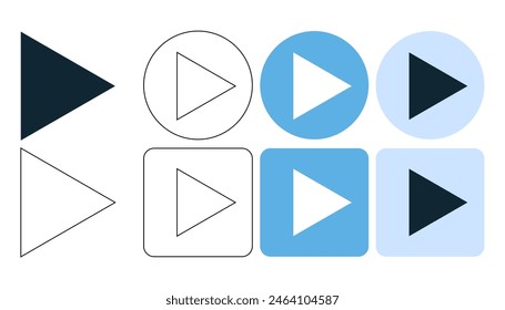 play buttons icon, player icon symbol ui and ux design, glyphs and stroke line icon	
