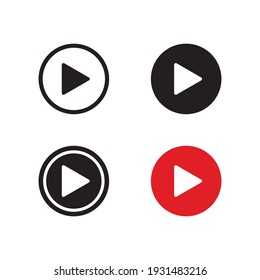 Play buttons vector icon on white background