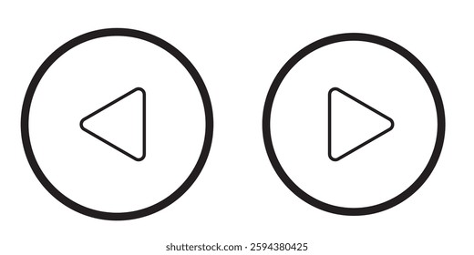 Play buttons vector icon set Isolated on transparent background. Web ui design play buttons set. Vector eps. Video player buttons. Vector EPS 10.