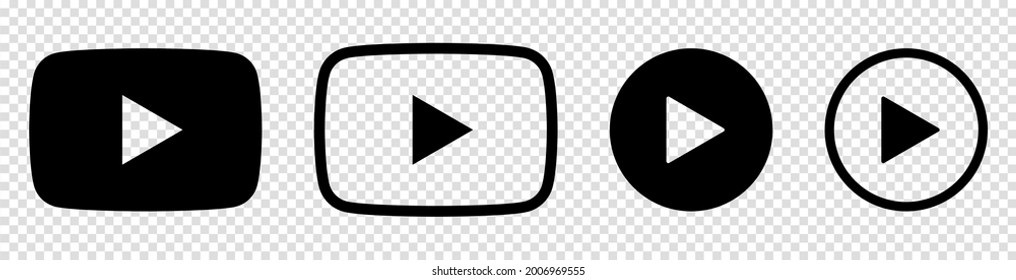 Play buttons. Vector icons isolated on transparent background