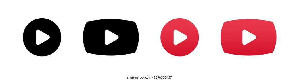 Play buttons. Video player buttons. media player. Player bittons. Play icons.