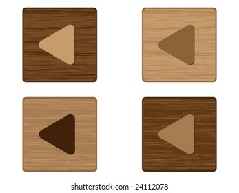 Botones de juego textura de madera
