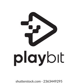 Play byte icon logo design vector