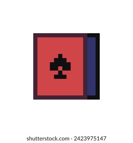 Play card box pixel art icon. 8-bit sprite. Isolated abstract vector illustration. 