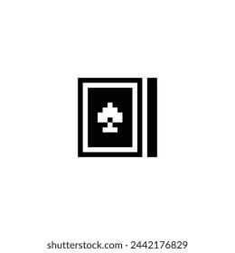 Play card box pixel art icon. 8-bit sprite. Isolated abstract vector illustration. 