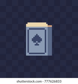 Play card box. Pixel art icon. 8-bit sprite. Isolated abstract vector illustration. 