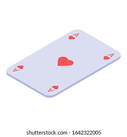 Icono de Reproducir tarjeta. Isométrico icono vectorial de tarjeta de juego para el diseño web aislado en fondo blanco