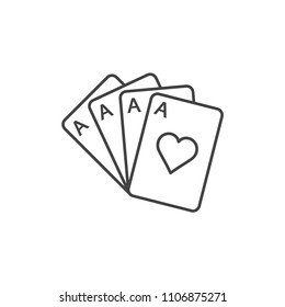 Play card icon trendy line style