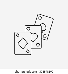 play card line icon