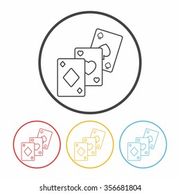 play card line icon