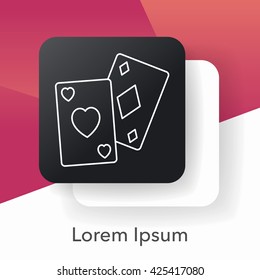 play card line icon
