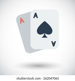 Play card. Single flat icon on white background. Vector illustration.