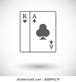 Play card. Single flat icon on white background. Vector illustration.