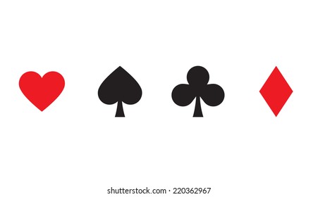 Play cards all symbols flat icon