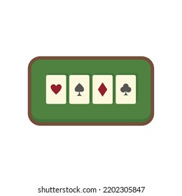 Play cards icon. Flat illustration of play cards vector icon isolated on white background