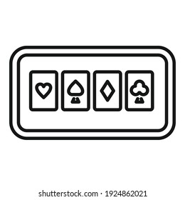 Play cards icon. Outline play cards vector icon for web design isolated on white background