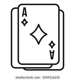 Play cards icon. Outline Play cards vector icon for web design isolated on white background