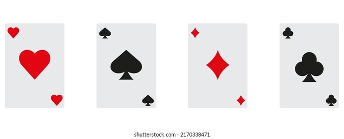 Juego de iconos de cartas. Aislado sobre un fondo blanco. Ilustración vectorial eps10