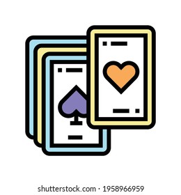 play cards mens leisure color icon vector. play cards mens leisure sign. isolated symbol illustration